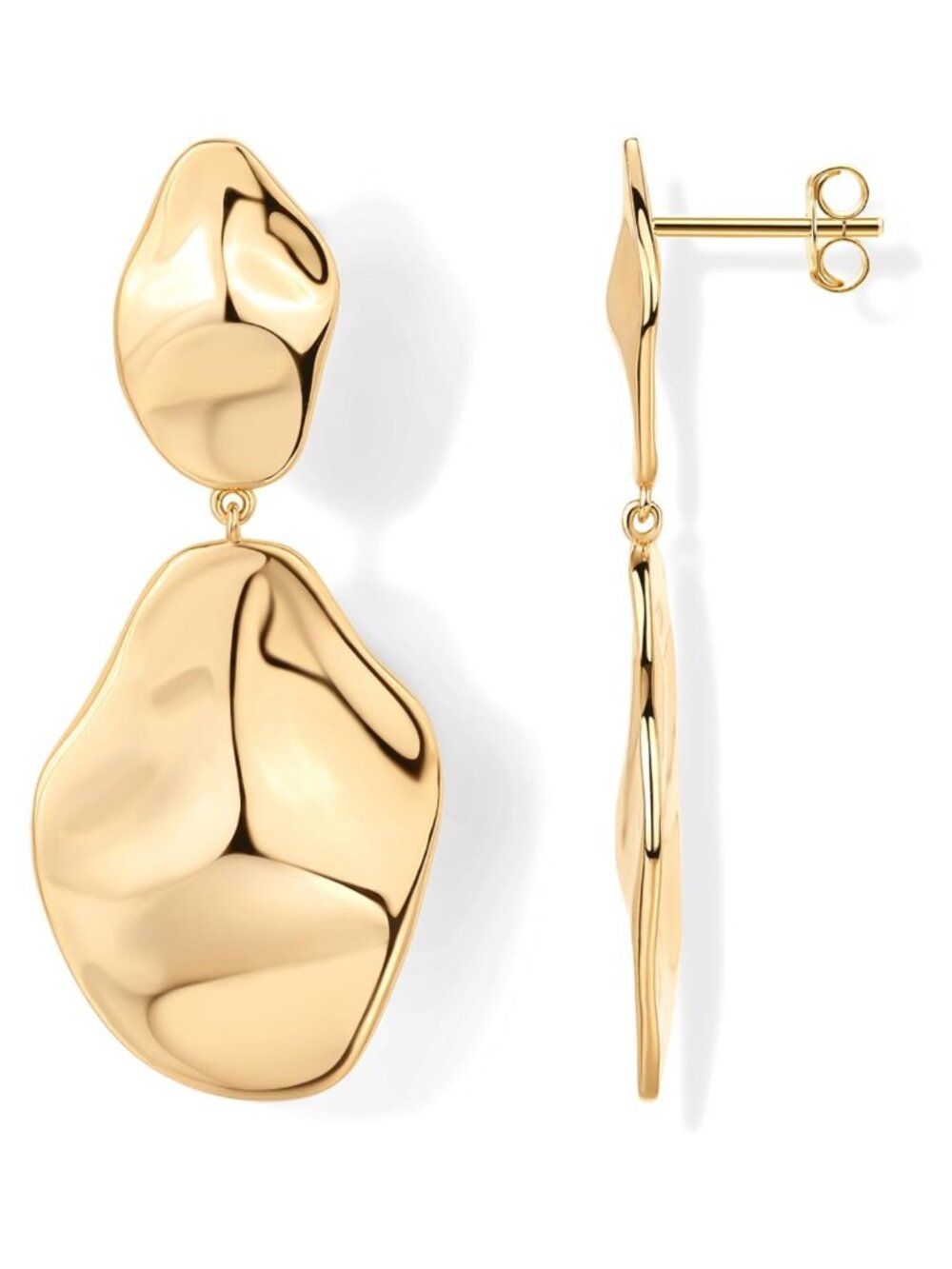 14K Gold Plated Teardrop Drop Dangle Earrings for Women Hypoallergenic